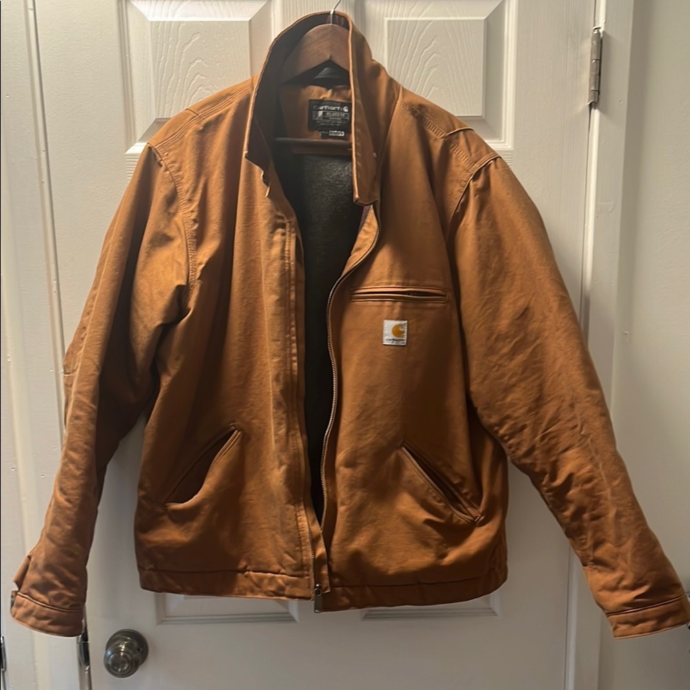 Mens Relaxed fit Carhartt Brown Detroit blanket-lined Jacket XL